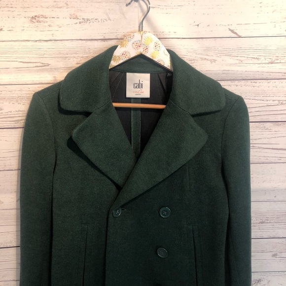 Cabi Forest Green Short Pea Coat Jacket 3159 - Picture 3 of 6